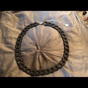 Rubber coated black chain link choker